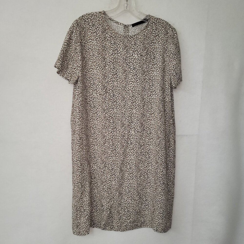 Jenni Kayne Dress Womens M Leopand Print TShirt‎ Dress Short Sleeve Viscose - Picture 2 of 13